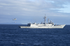 A Sh-60b From The Guided Missile Frigate Uss Mcinerney (ffg 8) Conducts A Vertical Replenishment With The Destroyer Uss Stump (dd 978). Image