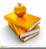 Books And Apple Clipart Image