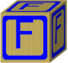 Letter Alphabet  Block F Clip Art