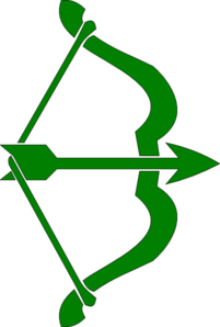 Green Bow And Arrow Clip Art
