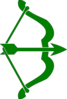 Green Bow And Arrow Clip Art