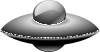 Ufo In Metalic Style Clip Art