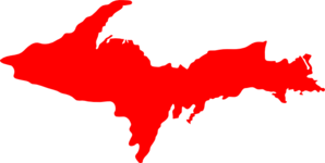Michigan Upper Peninsula-red Clip Art