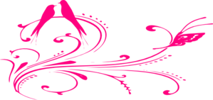 Pink Bird Swirl Clip Art