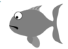 Grey Sad Fish Clip Art