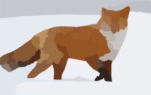 Red Fox In Snow Clip Art