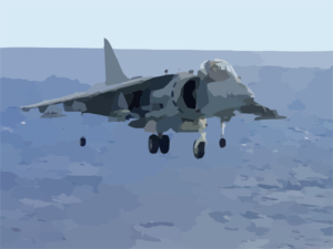 An Av-8 Harrier Approaches The Ship S Flight Deck Clip Art