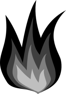 Grayscale Flames Clip Art