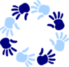 Blue Circle Of Hands Clip Art