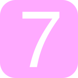 Pink, Rounded, Square With Number 7 Clip Art