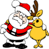 Santa And Reindeer Clip Art