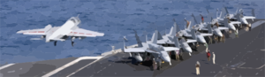 An Ea-6b Launches From Uss Harry S. Truman. Clip Art