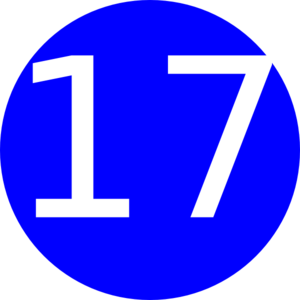 Number 17 Blue Background Clip Art