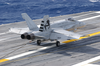An F/a-18 Hornet From The Salty Dogs Of Air Test And Evaluation Squadron Two Three (vx-23), Makes The First Trap. Image