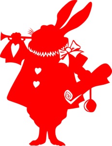 Red Rabbit Silhouette From Alice Clip Art