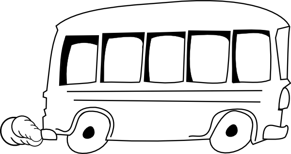 Cartoon School Bus Black And White