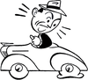Car With Flat Tire Clipart Image
