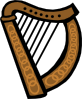 Celtic Harp Simple Clip Art