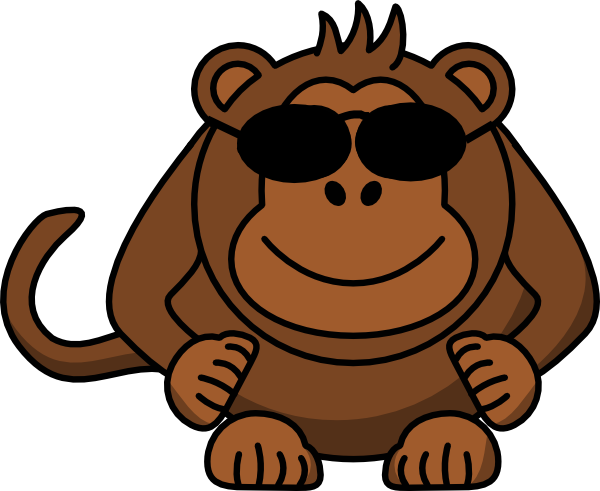Monkey With Sunglasses Clip Art at Clker.com - vector clip art online ...