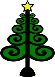 Christmas Tree With Swirls Clip Art