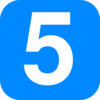 Blue Number Five Clip Art