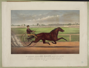 Mr. Bonner S Horse Joe Elliott, Driven By J. Bowen: Trotting In Harness At Mystic Park, Medford, Mass. June 28th 1872 Image