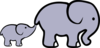 Baby Elephant And Adult Elephant Clip Art