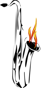 Sax Flaming Clip Art