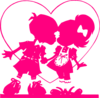 Pink Valentine Kiss Clip Art