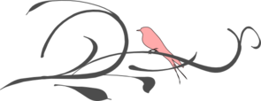 Pink Bird On A Branch Clip Art