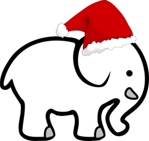 White Elephant With Santa Hat Clip Art