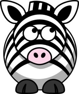 Zebra Looking Right-up Clip Art