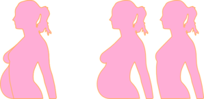 Pink Orange Silhouette Pregnant Clip Art