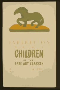 Exhibition Of Work Done By Children In The Free Art Classes Of The Federal Art Project Works Projects Administration  / Greco. Clip Art