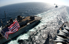 The Military Sealift Command (msc) Fast Combat Support Ship Usns Supply (t-aoe 6) And The Nuclear Powered Aircraft Carrier Uss George Washington (cvn 73), Conduct An Underway Replenishment. Image