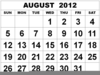 August Calendar Clipart Image