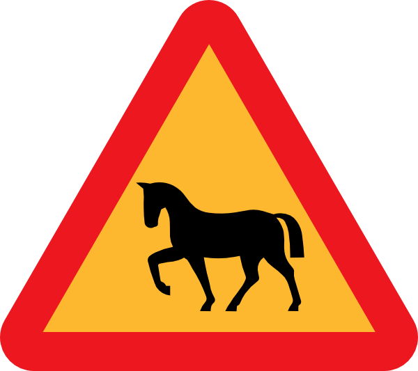 Warning Horses Road Sign Clip Art at Clker.com - vector clip art online