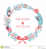 Vintage Christmas Wreath Clipart Image