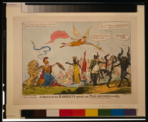 A Sketch For The Regents Speech On Mad-ass-son S Insanity  / G. Cruikshank Fet. Image