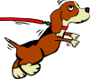 Dog On Leash Clip Art