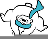 Polar Bear Swimming Clipart Image