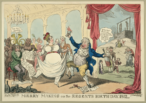 Merry Making On The Regents Birth Day, 1812  / G. Cruikshank. Image