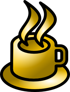 Coffee Cup Gold Theme Clip Art