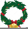 Christmas Wreath Bow Clipart Image