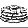 Black And White Pancake Clipart Image