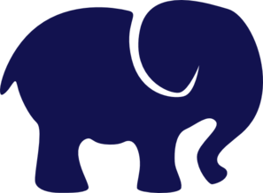 Navy Blue Elephant Clip Art