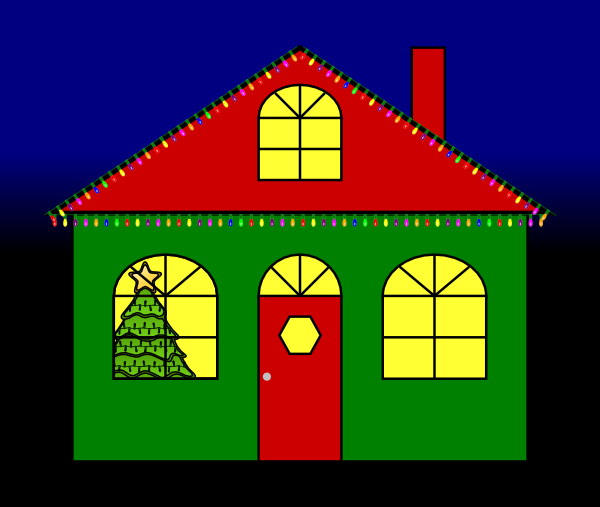 Christmas House Clip Art at Clker.com - vector clip art online, royalty