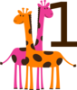 First Birthday Giraffes Clip Art
