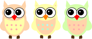 Pastel Owls Clip Art
