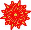 Snowflake Red N Green Clip Art